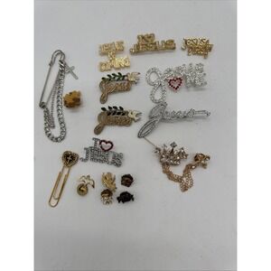 Lot of 17 Religious Christian Lapel Pins Brooches Page Saver Jesus Angel Cross